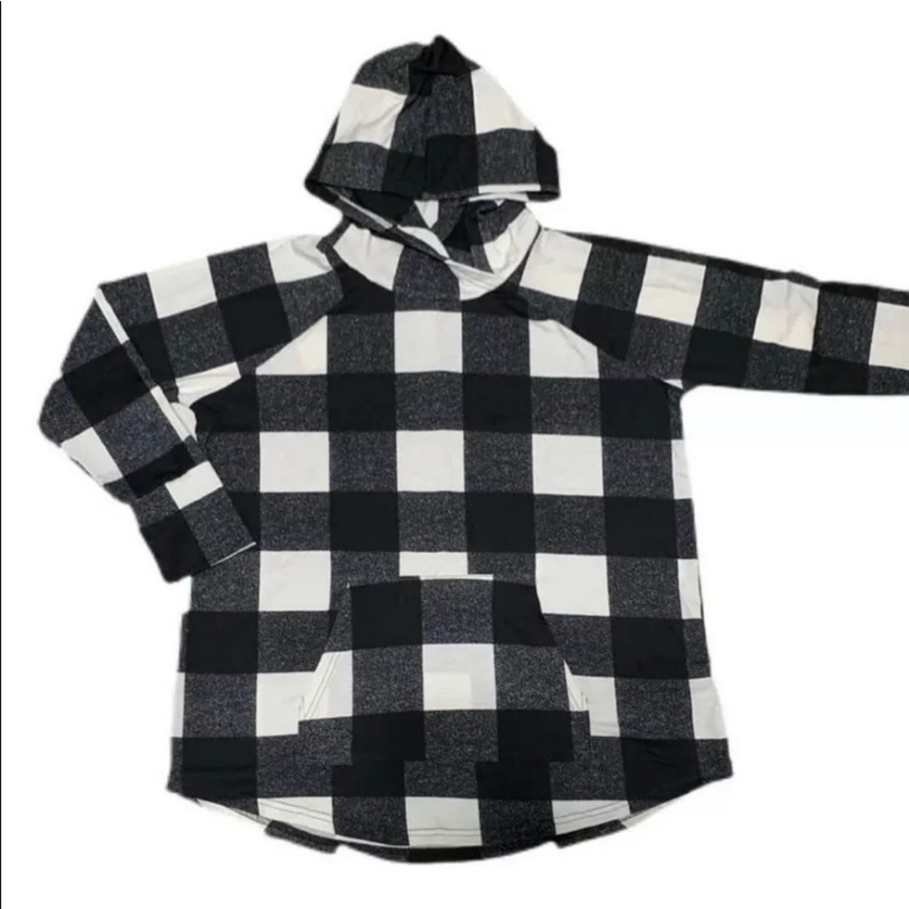 LuLaRoe 2xl Amber Hoodie Black White Buffalo VHTF